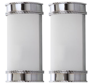 Safavieh - Set of 2 - Florence Wall Sconce 12" Chrome White Acrylic Iron LIT4412A-SET2 889048118997