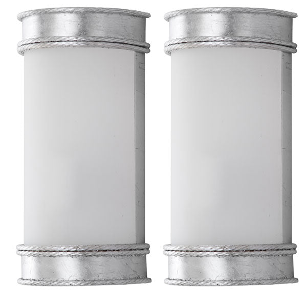 Safavieh - Set of 2 - Florence Wall Sconce 12" Silver White Acrylic Iron LIT4412B-SET2 889048119000