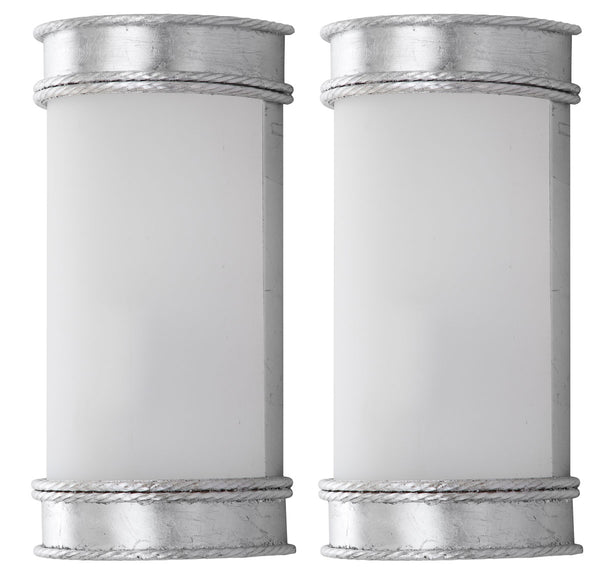 Safavieh - Set of 2 - Florence Wall Sconce 12" Silver White Acrylic Iron LIT4412B-SET2 889048119000