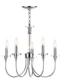 Safavieh Sharon Chandelier Adjustable 5 Light 21" Chrome Clear Iron Crystal LIT4425A 889048145016