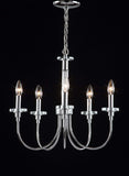 Safavieh Sharon Chandelier Adjustable 5 Light 21" Chrome Clear Iron Crystal LIT4425A 889048145016