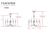 Safavieh Sharon Chandelier Adjustable 5 Light 21" Chrome Clear Iron Crystal LIT4425A 889048145016