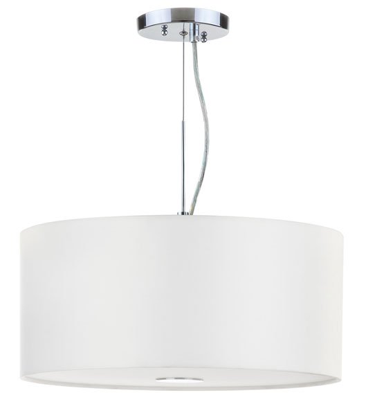 Safavieh Molly Pendant Adjustable 3 Light 16" Chrome Cream Satin Polyester Iron Fabric Acylic LIT4432A 889048145085