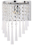 Safavieh - Set of 2 - Tilly Wall Sconce Beaded 10" Chrome Clear Iron Crystal LIT4433A-SET2 889048145528