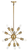 Safavieh Raging Solace Pendant 12 Light 17.5" Gold Metal LIT4475B 889048182677