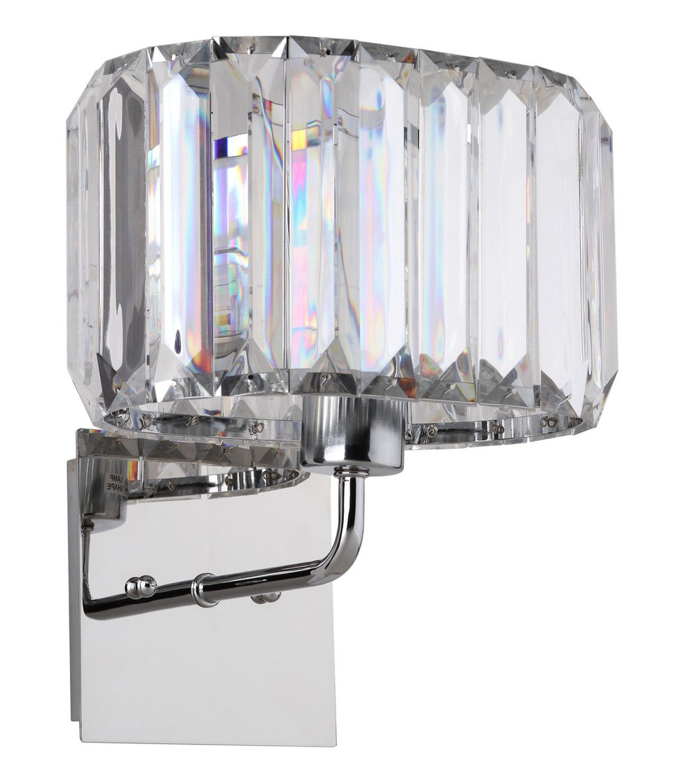 Safavieh - Set of 2 - Athena Wall Sconce 11.25" Nickel Clear Chrome Acrylic Metal LIT4485A-SET2 889048242265