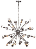 Safavieh Starburst Pendant Sputnik 20 Light 31" Chrome Metal LIT4495A 889048179585