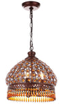 Safavieh Sultan Pendant Jeweled 3 Light 13.5" Dark Bronze Amber Acrylic Metal LIT4496A 889048179608