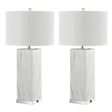 Safavieh Olympia, 29 Inch, White/Black, Ceramic Table Lamp Set Of 2 W/ Usb Port - Set of 2 Black / White   LIT4500A-SET2-U