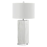 Safavieh Olympia, 29 Inch, White/Black, Ceramic Table Lamp Set Of 2 W/ Usb Port - Set of 2 Black / White   LIT4500A-SET2-U