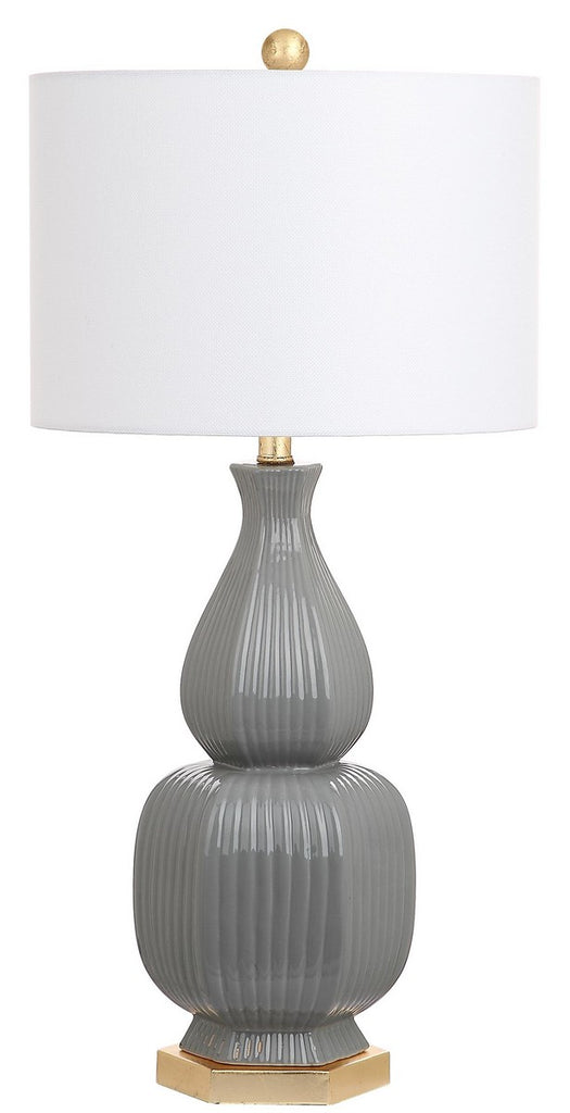 Safavieh - Set of 2 - Cleo Table Lamp 31.5" Grey Off White Gold Cotton Ceramic LIT4512A-SET2 889048190627