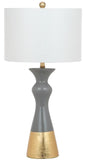 Safavieh - Set of 2 - Iris Table Lamp 30.5" Grey Gold Off White Cotton Ceramic LIT4513A-SET2 889048194564
