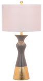 Safavieh - Set of 2 - Iris Table Lamp 30.5" Grey Gold Off White Cotton Ceramic LIT4513A-SET2 889048194564