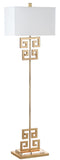 Safavieh Sauna Floor Lamp 62" Gold Clear Off White Cotton Metal Crystal LIT4515A 889048194601