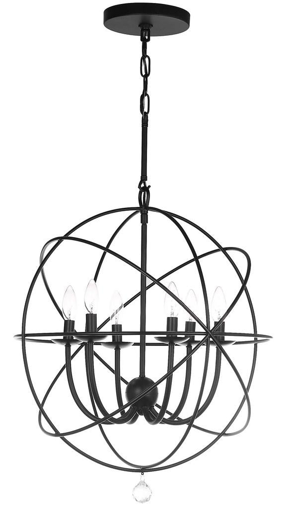 Safavieh Evie Chandelier Adjustable 22" Black Metal LIT4521A 889048201439