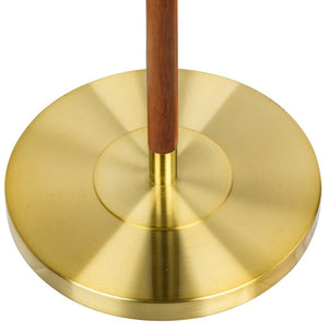 Safavieh Janell End Table Floor Lamp 65" Brown Off White Brass Cotton Wood LIT4529A 889048206779