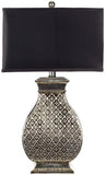 Safavieh Malaga Table Lamp 29" Silver Black Champagne Polyester Resin LITS4064A 683726664475