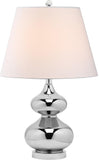 Safavieh Eva Lamp Double Gourd Glass 24" Silver Off White Clear Cotton LITS4086M 683726664468