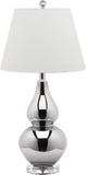 Safavieh Cybil Lamp Double Gourd 26" Silver Off White Clear Cotton Glass LITS4088N 683726665489