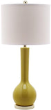 Safavieh Mae Table Lamp Long Neck Ceramic 30.5" Mustard Gold Off White Cotton LITS4091H 683726660842