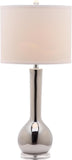 Safavieh Mae Table Lamp Long Neck Ceramic 30.5" Silver Off White Clear Cotton LITS4091M 683726664529