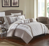 Clayton Beige Twin 8pc Comforter Set