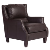 Porter Designs Garnett Crackle Leather Club Style Transitional Accent Chair Brown 02-201-06-519