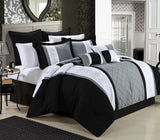 Livingston Comforter Set Queen Size – 8 Piece – Black