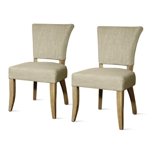 Austin Side Chair Set of 2 - French Farmhouse Design with Solid Oak Frame for Dining Room Elegance