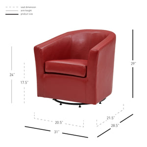 Hayden Bonded Leather Swivel Tub Chair – Luxurious 360° Design, Durable Construction, Fully Assembled