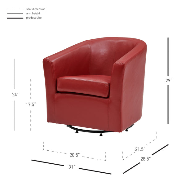Hayden Bonded Leather Swivel Tub Chair – Luxurious 360° Design, Durable Construction, Fully Assembled