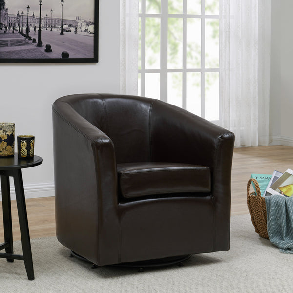 Hayden 360-Degree Swivel Tub Chair – Luxurious Bonded Leather, Sturdy Construction, Fully Assembled