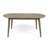 Noble House Stamford Outdoor 71" Acacia Wood Oval Dining Table, Gray Finish