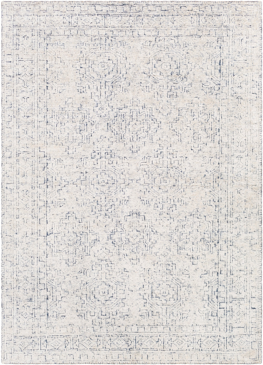 Bella LLB-2300 Traditional Viscose Rug LLB2300-912 Denim, White 100% Viscose 9' x 12'