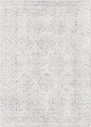 Bella LLB-2300 Traditional Viscose Rug LLB2300-912 Denim, White 100% Viscose 9' x 12'