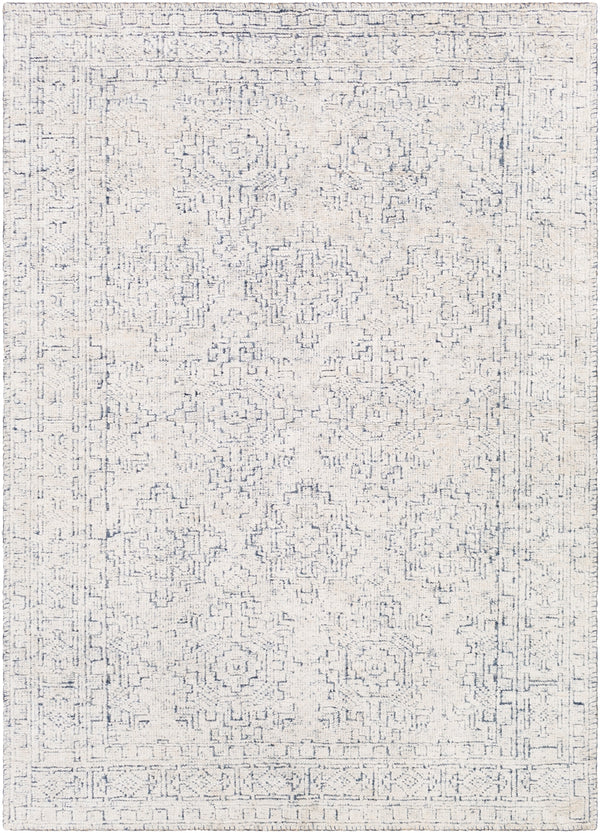 Bella LLB-2300 Traditional Viscose Rug LLB2300-912 Denim, White 100% Viscose 9' x 12'