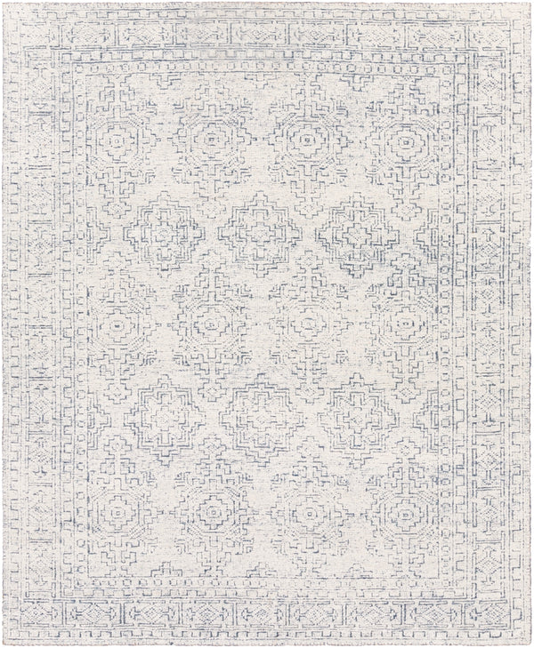 Bella LLB-2300 Traditional Viscose Rug LLB2300-810 Denim, White 100% Viscose 8' x 10'