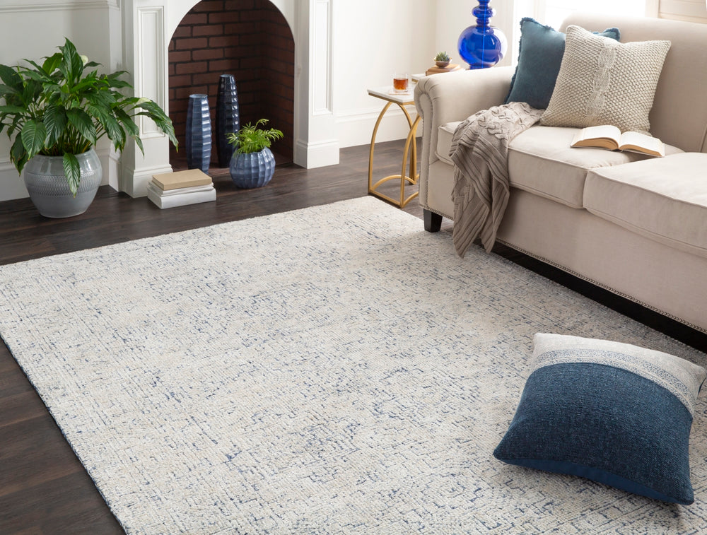 Bella LLB-2300 Traditional Viscose Rug LLB2300-912 Denim, White 100% Viscose 9' x 12'