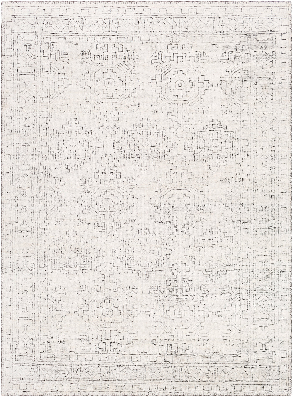 Bella LLB-2302 Traditional Viscose Rug LLB2302-912 Black, White 100% Viscose 9' x 12'