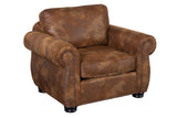 Porter Designs Hunter Wildlife Pattern Reversible to Leather-Look Transitional Chair Brown 01-33C-03-8020