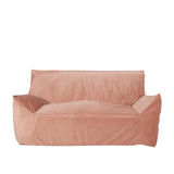 Velie Modern Velveteen 2 Seater Oversized Bean Bag Chair with Armrests, Pink