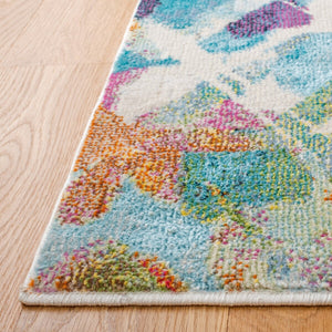 Lillian 300 Lillian 374 Contemporary Power Loomed Polypropylene Pile Rug Ivory / Light Blue