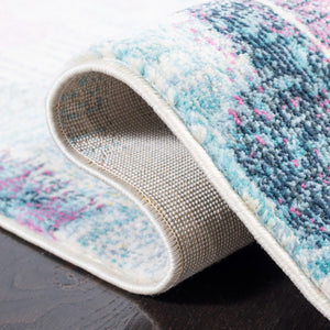 Lillian 300 Lillian 375 Contemporary Power Loomed Polypropylene Pile Rug Pink / Turquoise