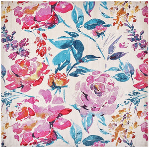 Lillian 300 Lillian 376 Country & Floral Power Loomed Polypropylene Pile Rug Ivory / Rose