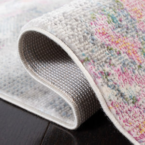 Lillian 300 Lillian 381 Contemporary Power Loomed Polypropylene Pile Rug Ivory / Pink