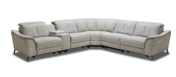 VIG Furniture Divani Casa Lloyd - Modern Grey Fabric Sectional with Recliners + Console VGKMKM510H-SECT-GRY