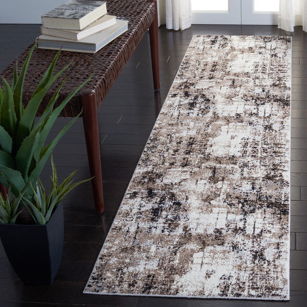 Lilypond 800 Lilypond 808 Contemporary Power Loomed 75% Polypropylene 25% Polyester Rug Ivory / Grey