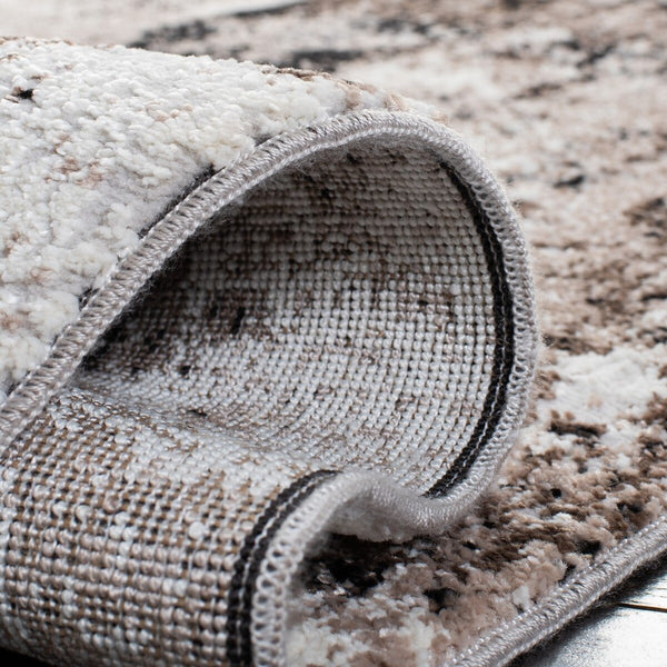 Lilypond 800 Lilypond 808 Contemporary Power Loomed 75% Polypropylene 25% Polyester Rug Ivory / Grey