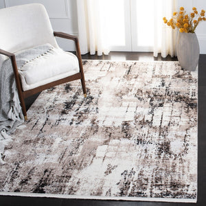 Lilypond 800 Lilypond 808 Contemporary Power Loomed 75% Polypropylene 25% Polyester Rug Ivory / Grey