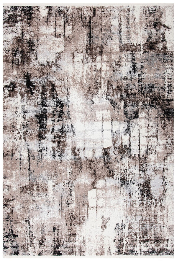 Lilypond 800 Lilypond 808 Contemporary Power Loomed 75% Polypropylene 25% Polyester Rug Ivory / Grey